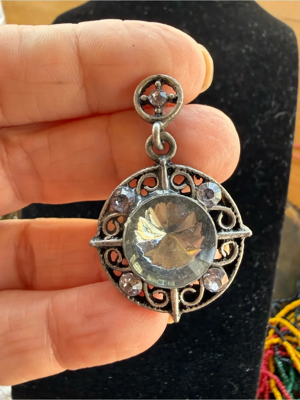 Vintage-Style Crystal Drop Earrings in Clear stones